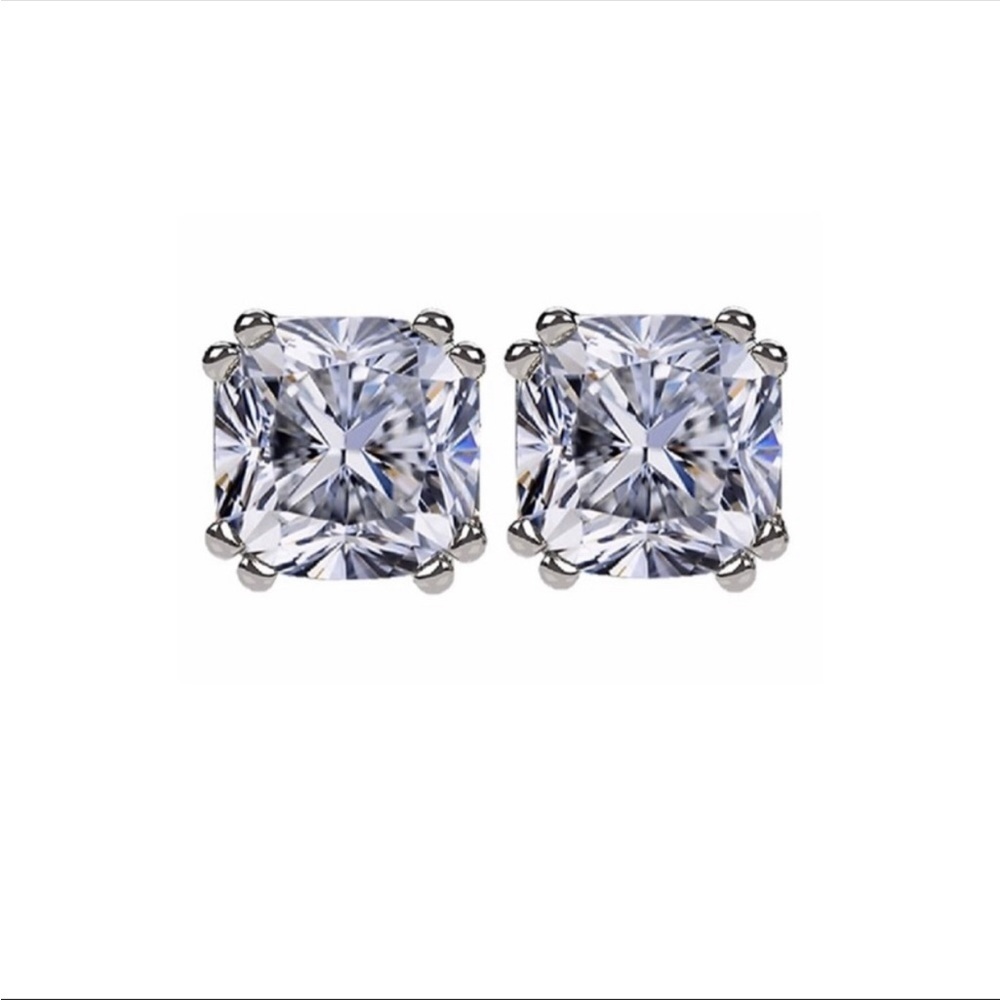 14k 1.5ct Cushion Cut Earrings